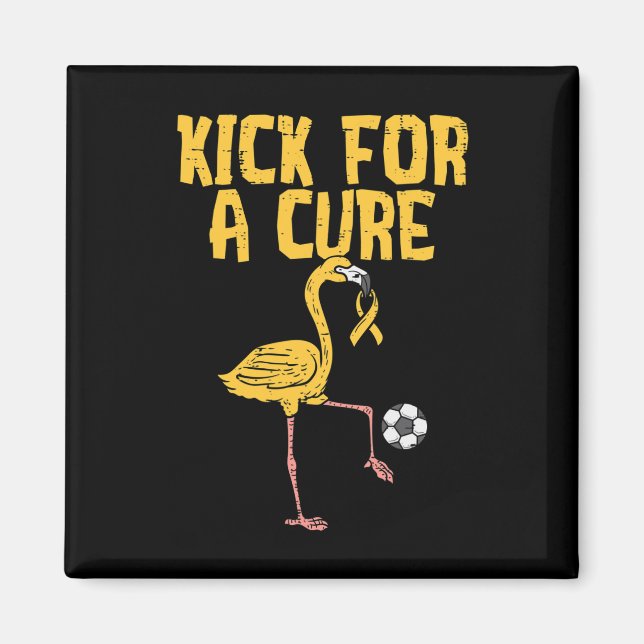Imán Flamingo Soccer Kick For A Cure Childhood Cancer A (Frente)