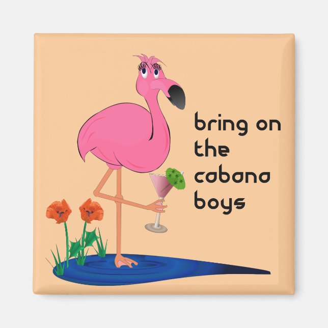 Imán Flamingo Square Magnet (Frente)