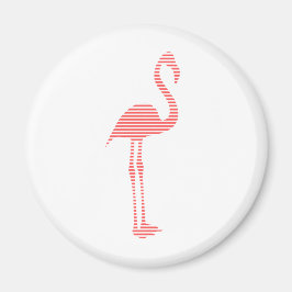 Imán Flamingo - tiras - rosa y blanco.