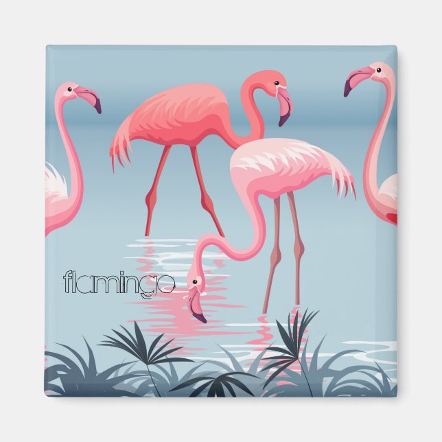Imán Flamingo Tropical (Frente)