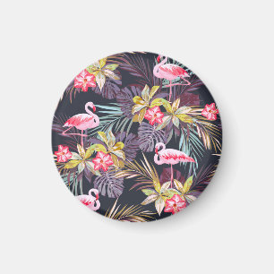 Imán Flamingo Tropical: Patrón veraniego sin foco