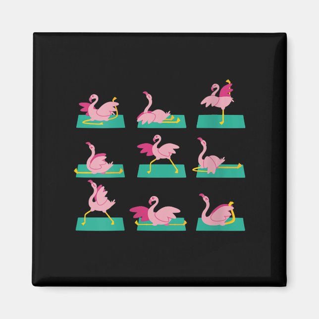 Imán Flamingo Yoga Poses Ejercicio de Meditación (Frente)
