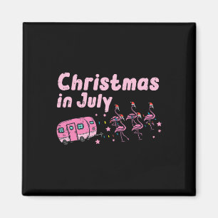 Imán Flamingos de Navidad de Julio Remolque de Campamen