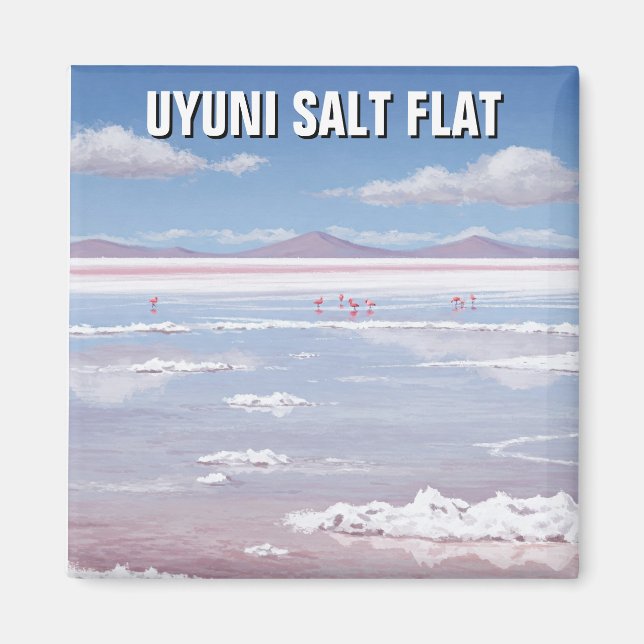 Imán Flamingos en la sal plana de Uyuni Salar de Uyuni (Frente)