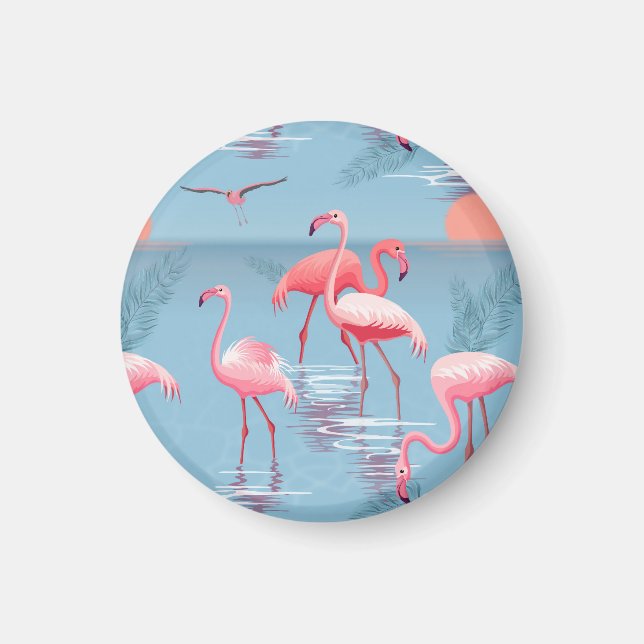Imán Flamingos Patrón 1 (Frente)