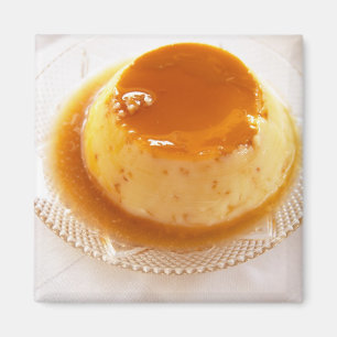 Imán flan tipo pudín con caramelo