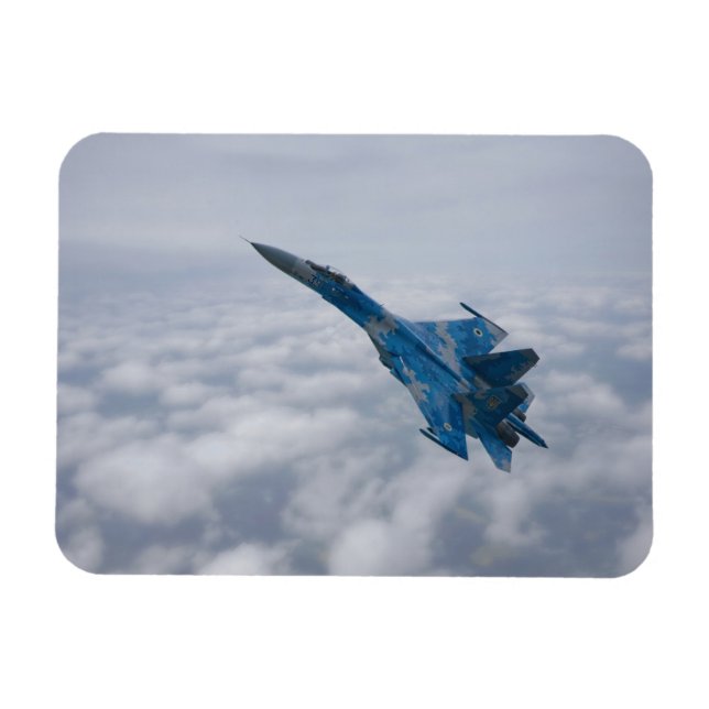Imán Flanker SU-27 Sobre Las Nubes (Horizontal)