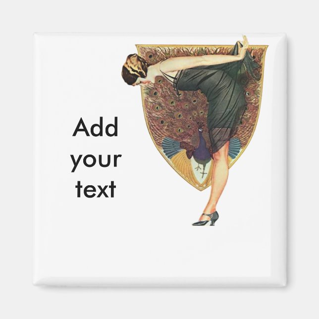 Imán Flapper con emblema de pavo real (Frente)