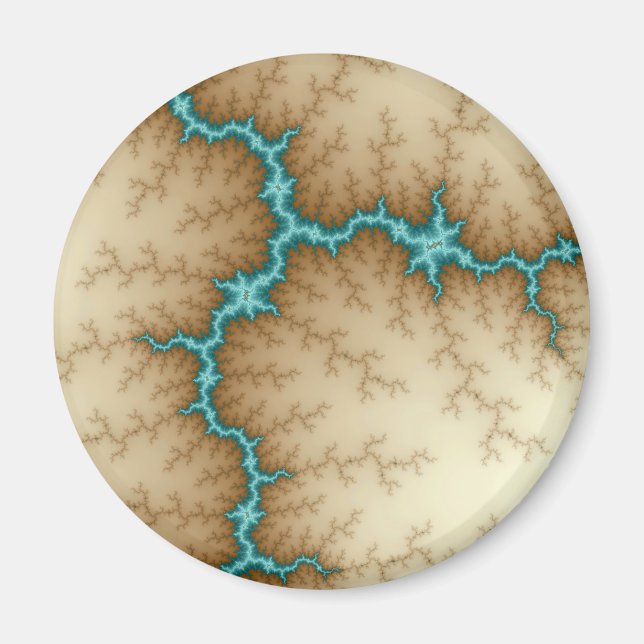 Imán Flash azul - Fractal (Frente)