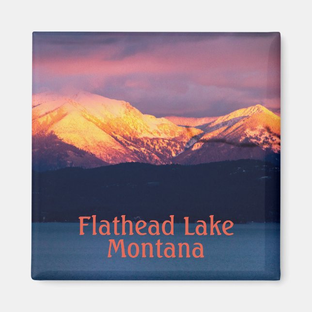 Imán Flathead Lake Montana Sunset Magnet (Frente)