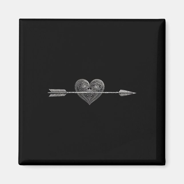 Imán Flecha ilustrada recorriendo el corazón ilustrado (Frente)