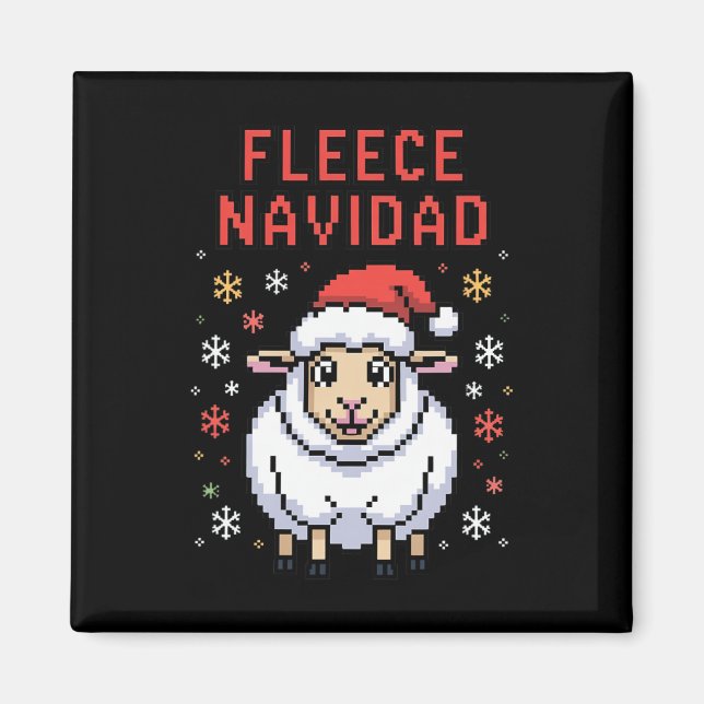 Imán Fleece Navidad Brilla de Navidades divertidos (Frente)