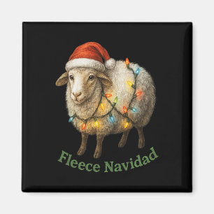 Imán Fleece Navidad Graciosa Oveja Navidad Con Vacacion