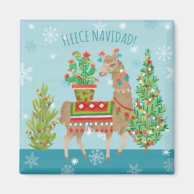 Imán Fleece Navidad | Navidades de las Llamas (Frente)