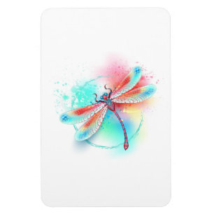 Imán Fléon roja sobre fondo acuarela