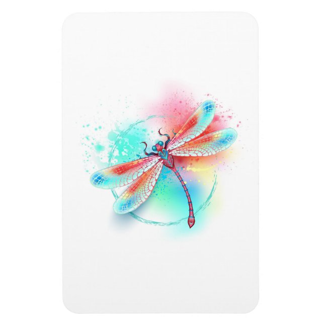 Imán Fléon roja sobre fondo acuarela (Vertical)