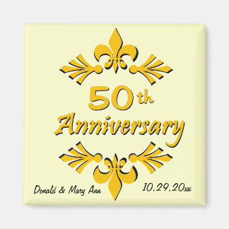 Imán Fleur De Lis 50 Aniversario de la fiesta a favor