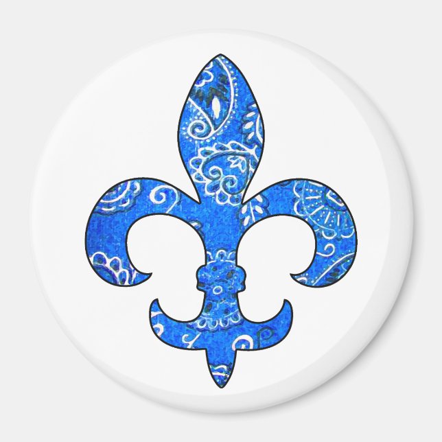 Imán Fleur de lis Blue Bandana Magnet (Frente)