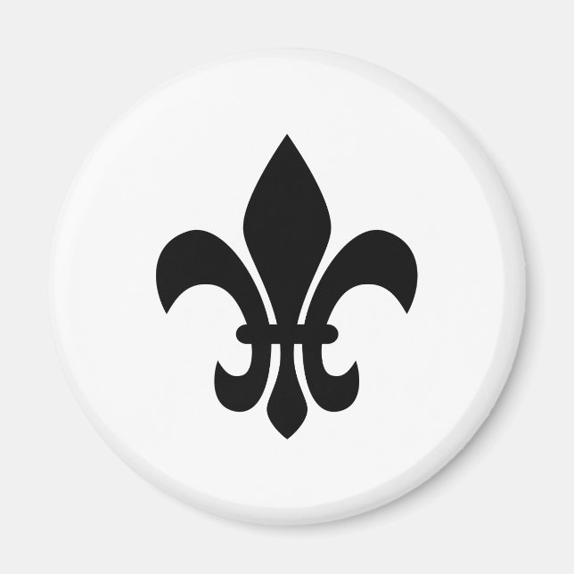 Imán Fleur de Lis en negro y blanco (Frente)