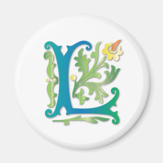 Imán Fleur-de-lis L Monograma (Frente)