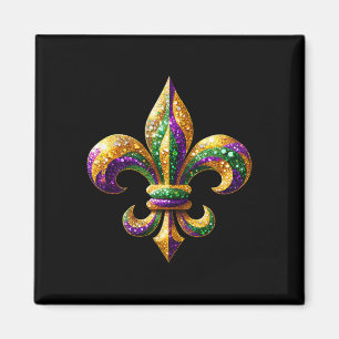 Imán Fleur-de-lis Mardi Gras Símbolo Desfile de Carnava
