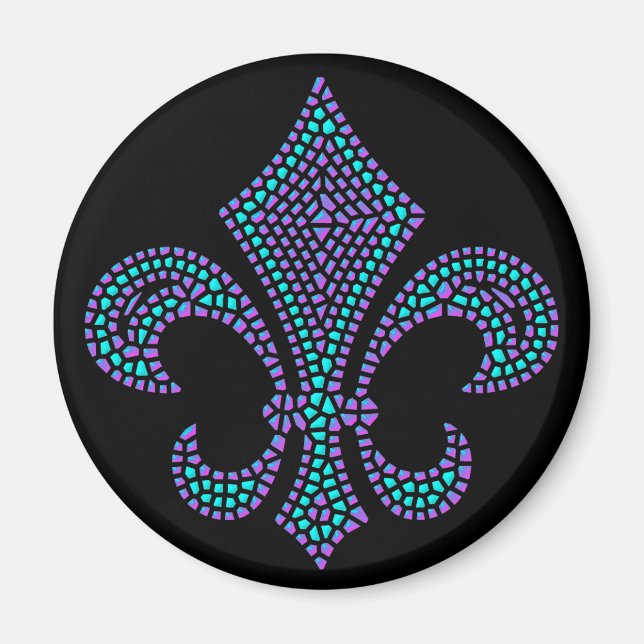 Imán Fleur De Lis Mosaic Bevel Pastel (Frente)