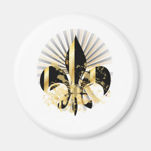 Imán Fleur de Lis negro y oro