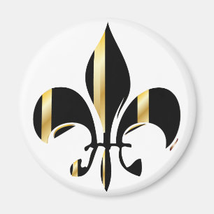 Imán Fleur de Lis negro y oro