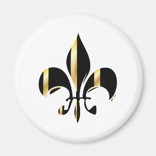 Imán Fleur de Lis negro y oro