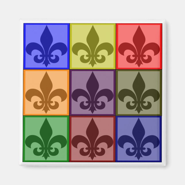 Imán Fleur de Lis Square Magnet (Frente)
