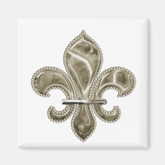 Imán Fleur de oro de Lis Square Magnet (Frente)