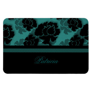 Imán Flexi de Decadencia Floral Grungía, Verde azu