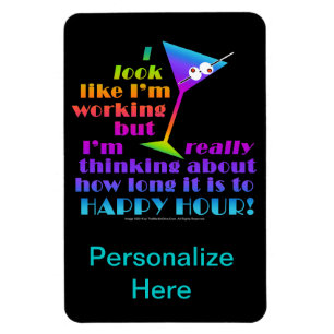 Imán Flexible Cocktail Magnets - How Long to Happy Hour