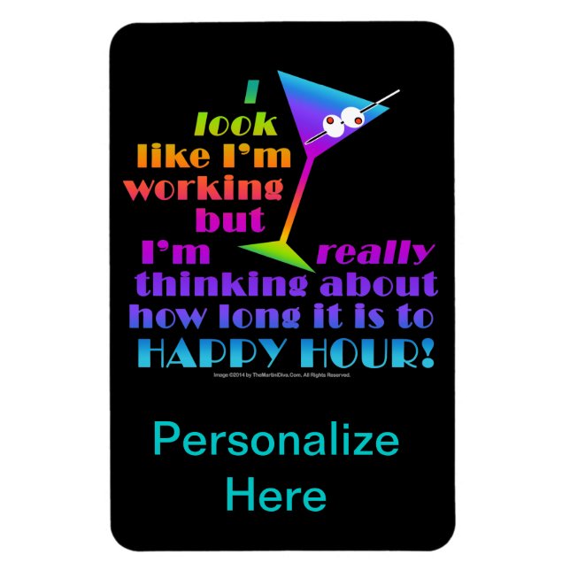 Imán Flexible Cocktail Magnets - How Long to Happy Hour (Vertical)