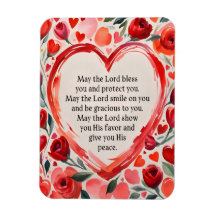 Imán flexible Corazones y Flores Números 6:24-26