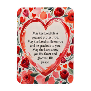 Imán flexible Corazones y Flores Números 6:24-26