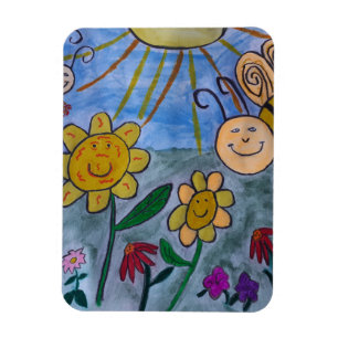 Imán flexible de abejas y flores de miel