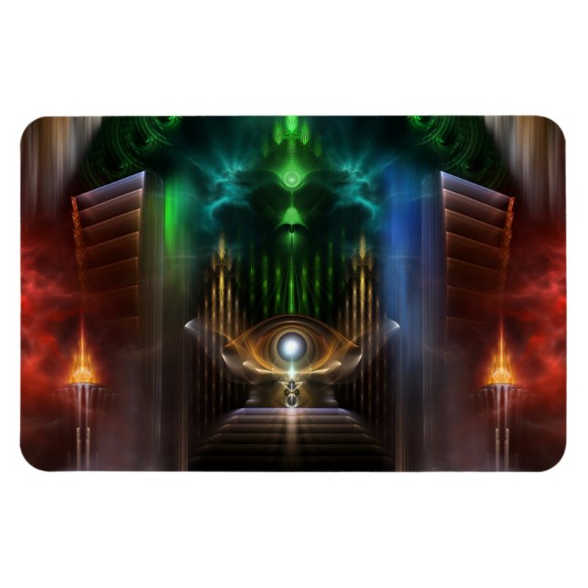 Imán flexible de arte fractal de Oz (Horizontal)