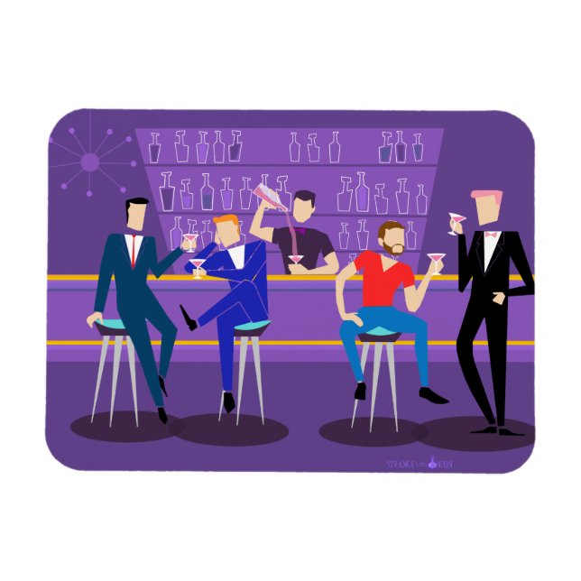 Imán flexible de barra gay retro (Horizontal)