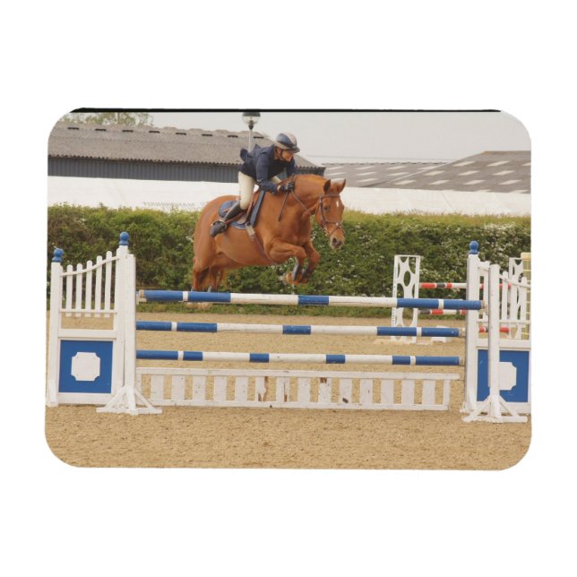 Imán flexible de caballo sobre valla (Horizontal)