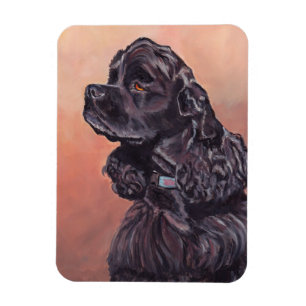 Imán flexible de cocker spaniel del arte negro de