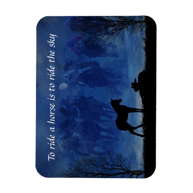 Imán Flexible De Dos Toroughbred Racehorse Fool (Vertical)