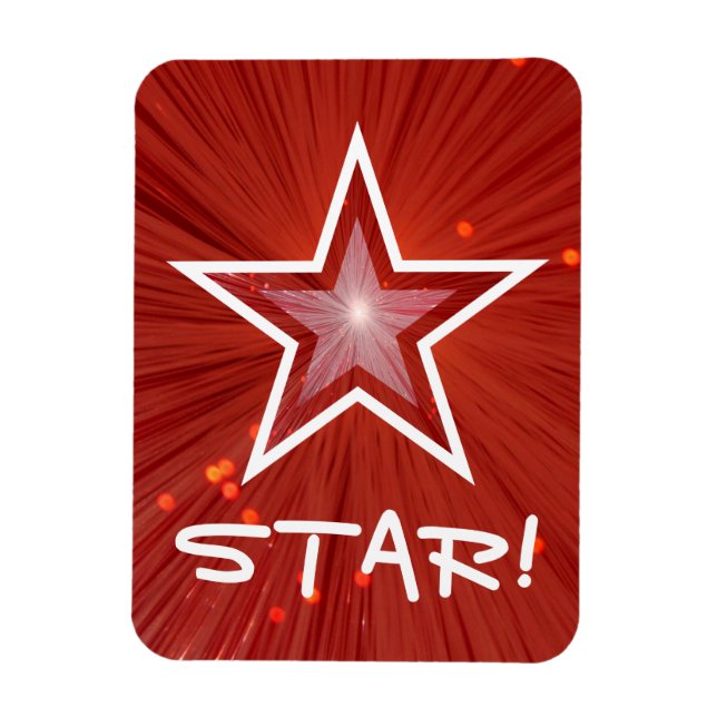 Imán flexible de Estrella Roja 'STAR!' (Vertical)