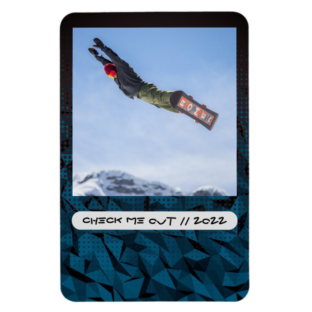 Imán flexible de foto y pie de foto personalizado (Vertical)