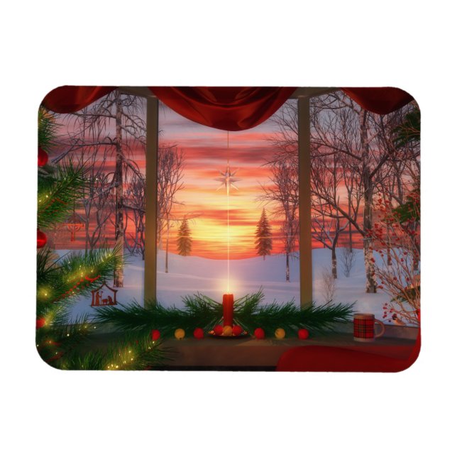 Imán flexible de los Navidades diurnos del cielo (Horizontal)