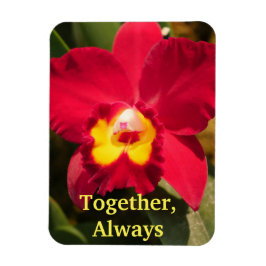 Imán flexible de orquídea roja y amarilla personal
