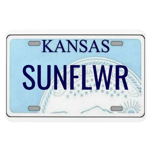 Imán Flexible de placa de licencia de Kansas (Horizontal)