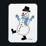 Imán flexible de Snowman<br><div class="desc">Un encantador Snowman invierno para alegrar tu invierno. Inspirado en los originales años 50, Snowguy, de estilo retro y escarpado, es el diseño más bonito para sonar en invierno y animar la nieve. Dibujado a mano en tinta y digitalmente coloreado. Obra de arte original de Sunny. Derechos de autor 2013...</div>