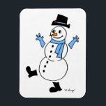 Imán flexible de Snowman<br><div class="desc">Un encantador Snowman invierno para alegrar tu invierno. Inspirado en los originales años 50, Snowguy, de estilo retro y escarpado, es el diseño más bonito para sonar en invierno y animar la nieve. Dibujado a mano en tinta y digitalmente coloreado. Obra de arte original de Sunny. Derechos de autor 2013...</div>