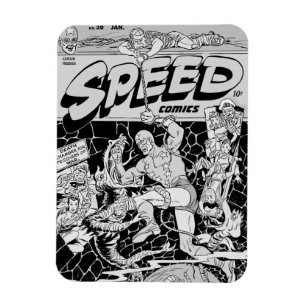 Imán flexible de SPEED Comics de la década de 1940